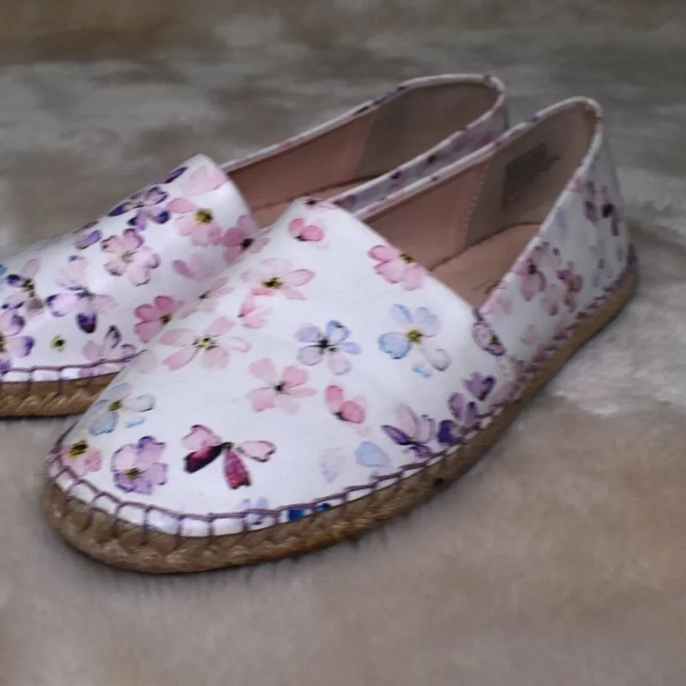 Nanette Lepore Floral Espadrille Slip On Flats Womens Size 7 Casual Chic